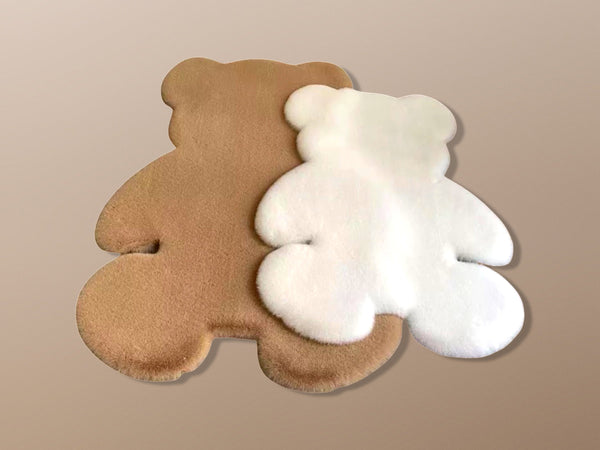 Cute Bear Shape Faux Fur Area Rugs Bedroom Living Room Antiskid Carpet Mat