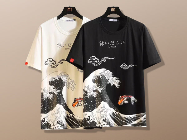 Anime Koi Fish Harajuku Japanese Streetwear T-Shirt