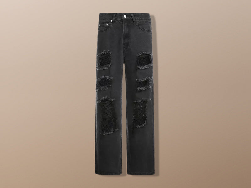 Vintage Ripped Distressed Streetwear Hip Hop Jeans - High Waist Denim Pants