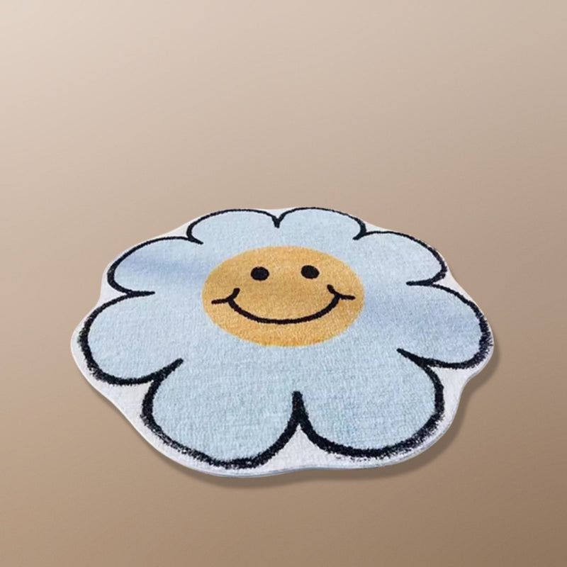 Happy Face Smiling Flower Door Mat Rug Carpet Kawaii