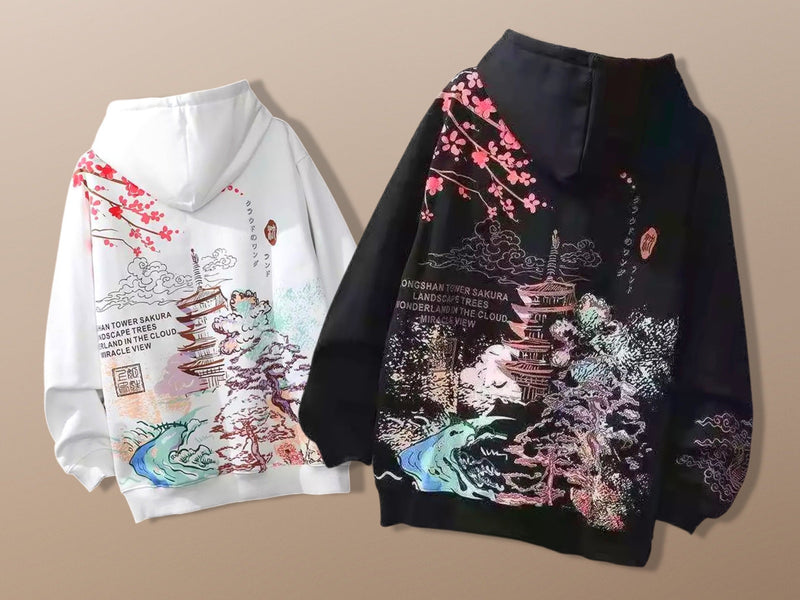 Cherry Blossom Japanese Hoodie Streetwear Sweater