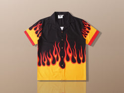 Fire Flame Harajuku Oversized Streetwear Shirt