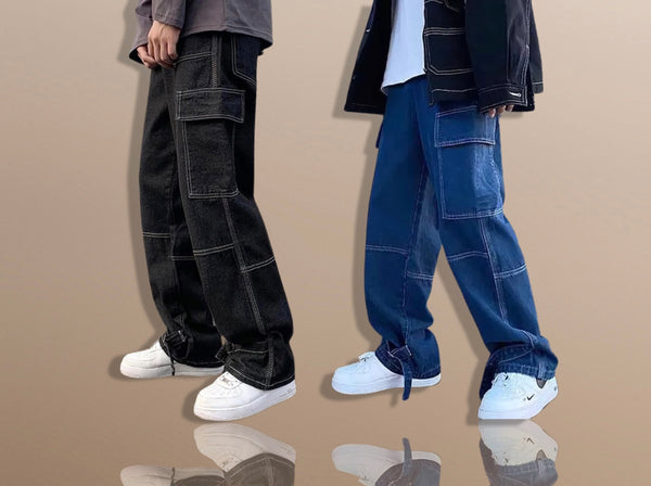 Wide Leg Denim Harajuku Cargo Streetwear Jeans