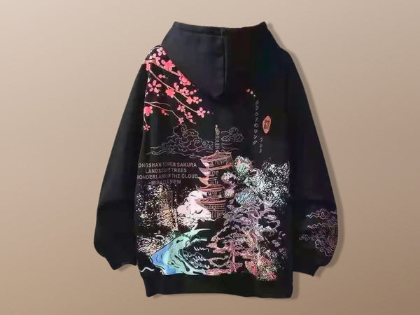 Cherry Blossom Japanese Hoodie Streetwear Sweater