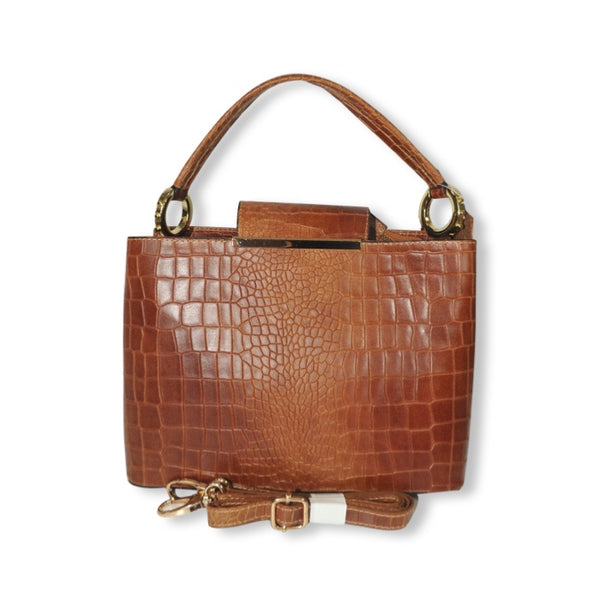 Brown Italian Designer Luxury Handmade Genuine Leather Satchel Handbag